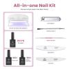 imageBeetles Gel Nail Polish Kit with U V Light Gel Polish Starter Kit Soak Off Nude Gray Purple Mauve Light Pink LED Nail Lamp Base Gel Top Coat DIY Home Valentines Day Gifts for Her6 ColorsLover in Purple