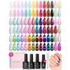 imageBeetles Gel Nail Polish kit with UV Light 108 PCS 55 Colors Valentines Gel Polish Set Base Coat Glossy Matte Glitter Top Coat Gel Polish Glitter Red Green Brown Purple Pink Cat Eye Gel Gift for WomenVivid Moments