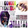 imageBeetles Gel Nail Polish kit with UV Light 108 PCS 55 Colors Valentines Gel Polish Set Base Coat Glossy Matte Glitter Top Coat Gel Polish Glitter Red Green Brown Purple Pink Cat Eye Gel Gift for WomenScream on Halloween