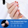 imageBeetles Gel Nail Tips 500Pcs Medium Coffin Pre Shaped Clear Full Cover False Nails Press on for Gel Art Polish Soak Off Lamp Easy Nail Extensions Acrylic31Medium Almond 500pcs Clear