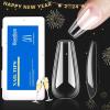 imageBeetles Gel Nail Tips 500Pcs Medium Coffin Pre Shaped Clear Full Cover False Nails Press on for Gel Art Polish Soak Off Lamp Easy Nail Extensions Acrylic37medium Coffin 500pcs Clear