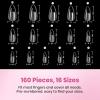 imageBeetles Gel Nail Tips FlatX  Coffin Short 160pcs 16 Sizes PreEtched Half Matte Full Cover Soft Acrylic False Nail Tips Clear Press on Easy DIY Extension Salon for Flat ampamp Natural Nail Beds02Medium Almond 160pcs FlatX Nail Tips