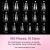 imageBeetles Gel Nail Tips FlatX  Coffin Short 160pcs 16 Sizes PreEtched Half Matte Full Cover Soft Acrylic False Nail Tips Clear Press on Easy DIY Extension Salon for Flat ampamp Natural Nail Beds12Medium Coffin 160pcs FlatX Nail Tips