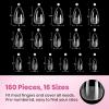 imageBeetles Gel Nail Tips FlatX  Coffin Short 160pcs 16 Sizes PreEtched Half Matte Full Cover Soft Acrylic False Nail Tips Clear Press on Easy DIY Extension Salon for Flat ampamp Natural Nail Beds01Short Almond 160pcs FlatX Nail Tips
