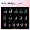 imageBeetles Gel Nail Tips FlatX  Coffin Short 160pcs 16 Sizes PreEtched Half Matte Full Cover Soft Acrylic False Nail Tips Clear Press on Easy DIY Extension Salon for Flat ampamp Natural Nail Beds31Short Almond 160pcs CurvedEX Nail Tips