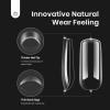 imageBeetles Gel Nail Tips FlatX  Coffin Short 160pcs 16 Sizes PreEtched Half Matte Full Cover Soft Acrylic False Nail Tips Clear Press on Easy DIY Extension Salon for Flat ampamp Natural Nail Beds4Medium Square 240pcs Clear Kit