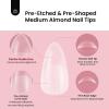 imageBeetles Gel Nail Tips Short Coffin PreEtched Nail Tips 12 Sizes 288 Pcs Full Cover Soft Tips Half Matte False Nails Clear Acrylic Glue on Nails Extension DIY Manicure Gifts for Women62Almond Medium 288pcs Full Matte Nail Tips