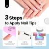 imageBeetles Gel Nail Tips Short Coffin PreEtched Nail Tips 12 Sizes 288 Pcs Full Cover Soft Tips Half Matte False Nails Clear Acrylic Glue on Nails Extension DIY Manicure Gifts for Women02Pcs 15ml Gel Nail Glue