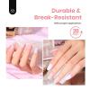 imageBeetles Gel Nail Tips Short Coffin PreEtched Nail Tips 12 Sizes 288 Pcs Full Cover Soft Tips Half Matte False Nails Clear Acrylic Glue on Nails Extension DIY Manicure Gifts for WomenBOval Short 288pcs Clear Nail Tips