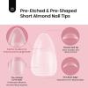 imageBeetles Gel Nail Tips Short Coffin PreEtched Nail Tips 12 Sizes 288 Pcs Full Cover Soft Tips Half Matte False Nails Clear Acrylic Glue on Nails Extension DIY Manicure Gifts for Women61Almond Short 288pcs Full Matte Nail Tips