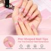 imageBeetles Gel Nail Tips Short Coffin PreEtched Nail Tips 12 Sizes 288 Pcs Full Cover Soft Tips Half Matte False Nails Clear Acrylic Glue on Nails Extension DIY Manicure Gifts for Women82Almond Medium 288pcs Clear Nail Tips