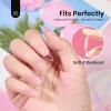 imageBeetles Gel Nail Tips Short Coffin PreEtched Nail Tips 12 Sizes 288 Pcs Full Cover Soft Tips Half Matte False Nails Clear Acrylic Glue on Nails Extension DIY Manicure Gifts for Women82Almond Medium 288pcs Clear Nail Tips