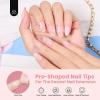 imageBeetles Gel Nail Tips Short Coffin PreEtched Nail Tips 12 Sizes 288 Pcs Full Cover Soft Tips Half Matte False Nails Clear Acrylic Glue on Nails Extension DIY Manicure Gifts for WomenBOval Short 288pcs Clear Nail Tips