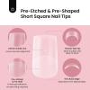 imageBeetles Gel Nail Tips Short Coffin PreEtched Nail Tips 12 Sizes 288 Pcs Full Cover Soft Tips Half Matte False Nails Clear Acrylic Glue on Nails Extension DIY Manicure Gifts for Women7Square Short 288pcs Full Matte Nail Tips