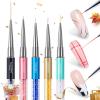 imageBeetles Gel Polish Nail Art Liner Brushes 5Pcs Painting Art Design Pen Set Diamond Application Rhinestone Handle Dotting Drawing Sizes 5 7 9 11 20mm Nail Design Gift for Women5Pcs Nail Art Brushes