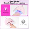 imageBeetles Gel Polish UV LED Nail Lamp Fast Drying Nail Dryer Compact Manicure Light with Timer Setting Sensor Elegant Shell UV Light for Gel Nails DIY Home Gift for HerUV Nail Lamp for Hands  Feet Pink
