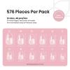 imageBeetles Medium Almond Nail Tips 576pcs 12 Sizes PreEtched Soft Gel Nail Tips Half Matte Full Cover False Nail Tips Clear Acrylic Nails Glue on Nails DIY Nail Extension Gift for Women6Oval Short 576pcs Etch X Nail Tips 