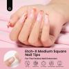 imageBeetles Medium Almond Nail Tips 576pcs 12 Sizes PreEtched Soft Gel Nail Tips Half Matte Full Cover False Nail Tips Clear Acrylic Nails Glue on Nails DIY Nail Extension Gift for Women43Square Medium 576pcs Etch X Nail Tips 