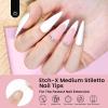 imageBeetles Medium Almond Nail Tips 576pcs 12 Sizes PreEtched Soft Gel Nail Tips Half Matte Full Cover False Nail Tips Clear Acrylic Nails Glue on Nails DIY Nail Extension Gift for Women5Stiletto Medium 576pcs Etch X Nail Tips 