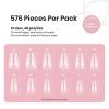 imageBeetles Medium Almond Nail Tips 576pcs 12 Sizes PreEtched Soft Gel Nail Tips Half Matte Full Cover False Nail Tips Clear Acrylic Nails Glue on Nails DIY Nail Extension Gift for Women32Coffin Short 576pcs Etch X Nail Tips 