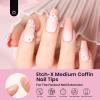 imageBeetles Medium Almond Nail Tips 576pcs 12 Sizes PreEtched Soft Gel Nail Tips Half Matte Full Cover False Nail Tips Clear Acrylic Nails Glue on Nails DIY Nail Extension Gift for Women33Coffin Medium 576pcs Etch X Nail Tips 