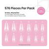 imageBeetles Medium Almond Nail Tips 576pcs 12 Sizes PreEtched Soft Gel Nail Tips Half Matte Full Cover False Nail Tips Clear Acrylic Nails Glue on Nails DIY Nail Extension Gift for Women33Coffin Medium 576pcs Etch X Nail Tips 