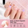imageBeetles Medium Almond Nail Tips 576pcs 12 Sizes PreEtched Soft Gel Nail Tips Half Matte Full Cover False Nail Tips Clear Acrylic Nails Glue on Nails DIY Nail Extension Gift for Women42Square Short 576pcs Etch X Nail Tips 