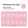 imageBeetles Medium Almond Nail Tips 576pcs 12 Sizes PreEtched Soft Gel Nail Tips Half Matte Full Cover False Nail Tips Clear Acrylic Nails Glue on Nails DIY Nail Extension Gift for Women41Square Extra Short 576pcs Etch X Nail Tips 