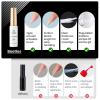 imageBeetles Metallic Gel Nail Polish Liner Set Silver Bronze Gold 2pcs Gel Liner Nail Art Chrome 3D HighGloss Effect for Nail Paint Design with Thin Brush DIY French Manicure Curing Requires at Home0Blackwhite