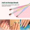 imageBeetles Nail Art Brushes Set Gel Polish Nail Art Design Pen Painting Tools with Detail Brush Gradient Brush and Nail Round Pen for Salon DIY at Home Manicure7pcs Nail Art Brush
