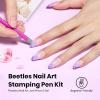 imageBeetles Nail Art Brushes Set Gel Polish Nail Art Design Pen Painting Tools with Detail Brush Gradient Brush and Nail Round Pen for Salon DIY at Home Manicure10Pcs Nail Art Stamp Pen Set