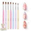imageBeetles Nail Art Brushes Set Gel Polish Nail Art Design Pen Painting Tools with Detail Brush Gradient Brush and Nail Round Pen for Salon DIY at Home Manicure7pcs Nail Art Brush