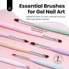 imageBeetles Nail Art Brushes Set Gel Polish Nail Art Design Pen Painting Tools with Detail Brush Gradient Brush and Nail Round Pen for Salon DIY at Home Manicure7pcs Nail Art Brushes Set