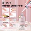 imageBeetles Nail Glue Remover with Cuticle Pusher 20ml Press on Nails Glue Remover for False Nail Tips Acrylic Adhesive Not for U v Gel DIY at Home315ml HEMA Free Builder  Gel Base and Top Coat