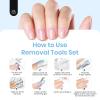 imageBeetles Nail Glue with Glue Remover Kit 2  10ML Super Strong Easy to Remove Off Fake Nails Adhesive Remover with Cuticle Pusher1Nail Soak Off Foil Wraps 200PcsCuticle Oil