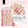 imageBeetles No Wipe Gel Top Coat 15ml Top Coat Gel Nail Polish Clear Color Shine Finish and Long Lasting Soak Off U v Nail Lamp Gift for Girls15ml Top  Base  Pink Builder