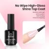 imageBeetles No Wipe Gel Top Coat 15ml Top Coat Gel Nail Polish Clear Color Shine Finish and Long Lasting Soak Off U v Nail Lamp Gift for Girls3 Pcs 15ml top base coat  pink color gel