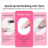 imageBeetles Tipex Gel Nail Kit with 224Pcs 16Sizes Medium Coffin Apex Nail Tips C Curved  Prebuilding Acrylic Nails with Tipex Nail GlueMini Nail Lamp Nail File for DIY Nails or Salon Use0ICoffin Short 224pcs Tipex Nail Kit