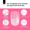 imageBeetles Tipex Gel Nail Kit with 224Pcs 16Sizes Medium Coffin Apex Nail Tips C Curved  Prebuilding Acrylic Nails with Tipex Nail GlueMini Nail Lamp Nail File for DIY Nails or Salon Use0ESquare Extra Short 224pcs Tipex Nail Kit