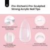 imageBeetles Tipex Gel Nail Kit with 224Pcs 16Sizes Medium Coffin Apex Nail Tips C Curved  Prebuilding Acrylic Nails with Tipex Nail GlueMini Nail Lamp Nail File for DIY Nails or Salon Use1EOval Medium 192Pcs Tipex Nail Tips