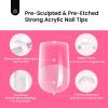 imageBeetles Tipex Gel Nail Kit with 224Pcs 16Sizes Medium Coffin Apex Nail Tips C Curved  Prebuilding Acrylic Nails with Tipex Nail GlueMini Nail Lamp Nail File for DIY Nails or Salon Use0LSquoval Extra Short 224pcs Tipex Nail Kit