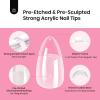 imageBeetles Tipex Gel Nail Kit with 224Pcs 16Sizes Medium Coffin Apex Nail Tips C Curved  Prebuilding Acrylic Nails with Tipex Nail GlueMini Nail Lamp Nail File for DIY Nails or Salon Use0AAlmond Short 224pcs Tipex Nail Kit