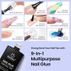 imagebeetles Gel Polish No Wipe Gel Top Coat  Clear Color Top Coat Gel Nail Polish Shine Finish and Long Lasting Soak Off Nail Lamp 15ml Christmas Nails Gifts for Women002 Pcs Gel Nail Glue Kit