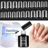 imageBeetles Easy Nail Extension Set with 500Pcs Gel Nail Tips Medium Square Shape 5 In 1 Nail Glue Base Gel and Innovative Uv Led Lamp Easy Diy Nails Art Home Acrylic False Nail Tips Kit