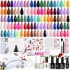 imageBeetles Gel Nail Polish Kit with U V Light  80Pcs Color Enchantment 55 Colors Gel Polish Starter Kit with Base Top Coat DIY Nails Supply Stickers Manicure Tools Christmas Gift for Women Teens Girls035 Color Christmas Gel Nail Kit