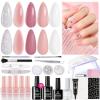 imageBeetles Gel Nail Polish Kit with U V Light 19 Pcs Garden Party Pastel 8 Colors Soak Off Gel Nail Set with Base and Top Coat Sticker accessories All in One Manicure Party FavorsRose Garden