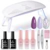 imageBeetles Gel Nail Polish Kit with U V Light 19 Pcs Garden Party Pastel 8 Colors Soak Off Gel Nail Set with Base and Top Coat Sticker accessories All in One Manicure Party FavorsLavender Paradise