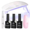imageBeetles Gel Nail Polish Kit with U V Light Gel Polish Starter Kit Soak Off Nude Gray Purple Mauve Light Pink LED Nail Lamp Base Gel Top Coat DIY Home Valentines Day Gifts for Her02 1 ColorNude Pink