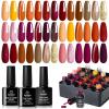 imageBeetles Gel Nail Polish kit with UV Light 108 PCS 55 Colors Valentines Gel Polish Set Base Coat Glossy Matte Glitter Top Coat Gel Polish Glitter Red Green Brown Purple Pink Cat Eye Gel Gift for Women00 Autumn Aura