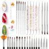 imageBeetles Gel Polish Nail Art Liner Brushes 5Pcs Painting Art Design Pen Set Diamond Application Rhinestone Handle Dotting Drawing Sizes 5 7 9 11 20mm Nail Design Gift for Women31pcs Nail Art Brush Set